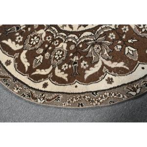 Vintage Rug, 3.5x3.6 ft Turkish Rug, <b>Brown</b> Bordered <b>Wool</b> Rug - Product Image 5