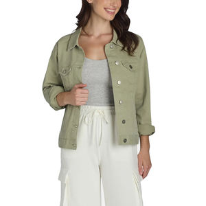 Chaqueta vaquera informal de alta calidad para mujer, Tops informales a la moda, abrigo con cierre de botones, Chaquetas vaqueras de manga larga de talla grande para mujer - Product Image 1
