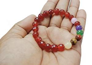 Pulsera de cristal Sevan Chakra cuentas redondas facetadas 8mm piedra cristal piedra preciosa joyería de moda hombres y mujeres regalo energía - Product Image 3