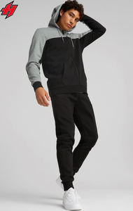 Ensemble de vêtements de sport d'hiver pour hommes Logo personnalisé Fitness Joggers à capuche Full Zip Training Wear Suits Solid Color Custom Tracksuits - Product Image 3