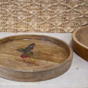 Assiettes à dîner en bois décoratives de Noël de forme ronde pour la table à manger décorative au design moderne - Product Image 2