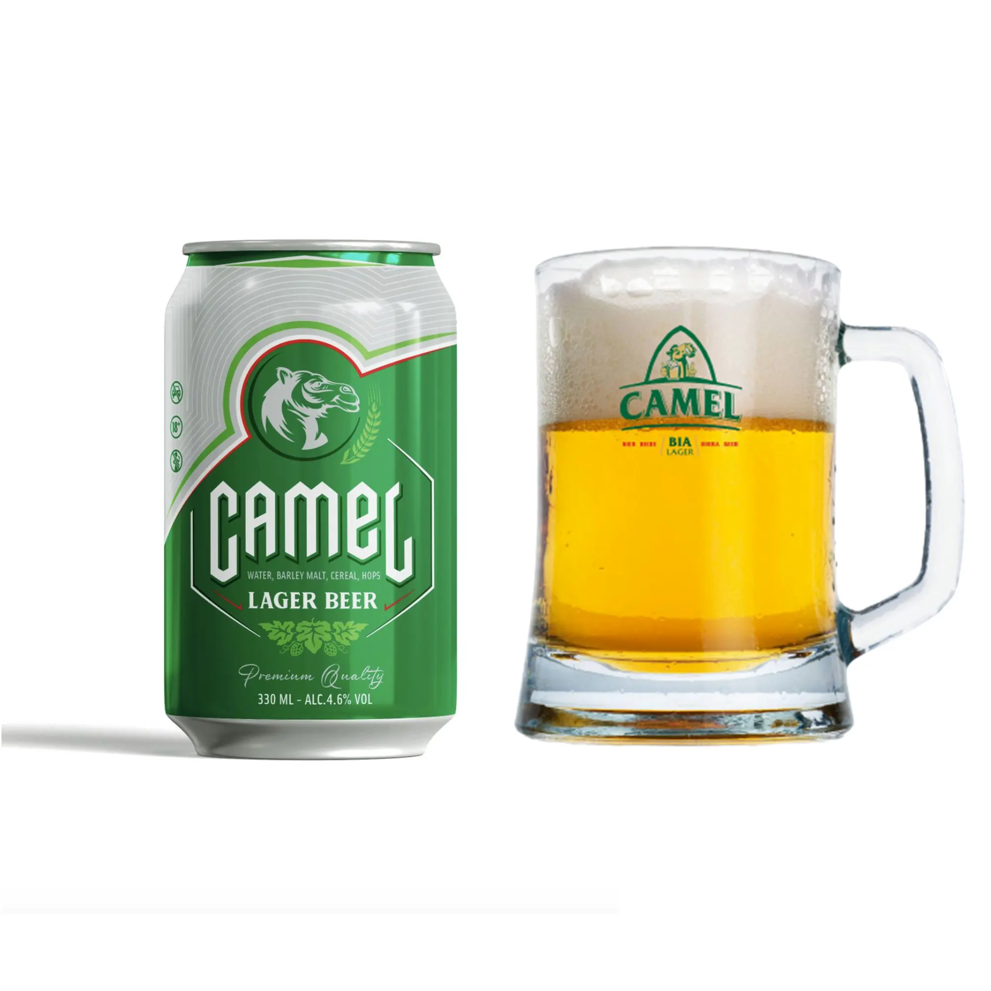 Premium Quality And Best Price Camel Beer Alcohol Beverage 330ml Can Tinned From A&B Vietnam