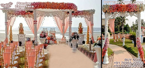 Blanco Maharani Doble Polo Boda Mandap Dreamy Temática Doble Polo Mandap Decoración Aspecto Exclusivo Boda India Malasia - Product Image 3