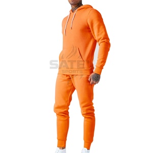 Survêtements d'entraînement décontractés respirants de haute qualité pour hommes grandes tailles, avec logo personnalisé, pour la gym, couleur unie, hiver, OEM, à capuche - Product Image 1