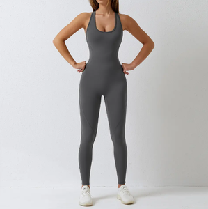 ชุดหมีฟิตเนสแขนกุดสำหรับผู้หญิงแบบใหม่2025จั๊มสูทวิ่งแห้งเร็วรัดรูปเล่นกีฬายืดหยุ่น - Product Image 4