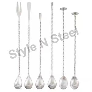 Classic Bar Spoon Stainless Steel Mixing Bar Spoon Modern Multi Color Bar Spoon - Product Image 3