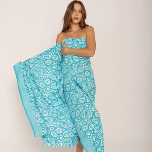 Shubh Exim Summer Beach Wear Cotton Sarongs for <b>Women</b> with Silk Screen Printed Casual Round Model 156 Rajasthan - Product Image 1