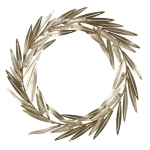 High Quality <b>Christmas</b> Decoration <b>Door</b> <b>Wreath</b> for Home Decor Metal Round Shape Gold Color <b>Christmas</b> Wall <b>Wreath</b> - Product Image 2