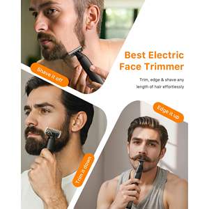 Kit de Afeitadora de Barba de Viaje Todo en Uno para Hombre, Carga Rápida USB-C, Recargable, Recortador de Vello Nasal Indoloro, Resistente al Agua IPX7 - Product Image 1