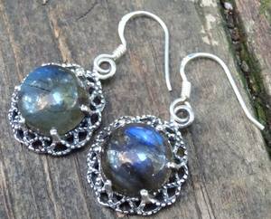 Natural Blue <b>Labradorite</b> Dangle Earrings Genuine Gemstone 925 Sterling Silver Oval Cut Bezel Setting Statement Pieces for - Product Image 6
