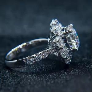 Bague Solitaire 14k 18k Lab Grown Diamond Bague de fiançailles Qualité 925 Silver Lab Grown Diamond Wedding Ring For Women - Product Image 2