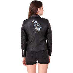 Chaqueta de piel de oveja a la moda para mujer, tamaño personalizado, transpirable y elegante con relleno de algodón, Material de tela Original - Product Image 3