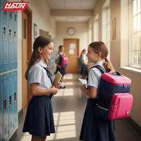 Mochila escolar impermeable de estilo básico de poliéster con patrón de letras para estudiantes de primaria Logotipo de diseño personalizado