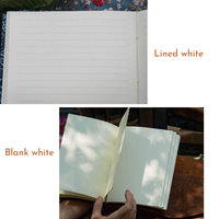LABON Maßgefertigtes A5-Format Handgemachtes Stoff-Tagebuch Besticktes Gänseblümchen-Notizbuch mit Fadenheftung Hardcover-Journal