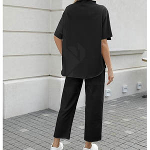 Elegante mujer verano chándal Top algodón Mujer verano chándal suave estiramiento - Product Image 2