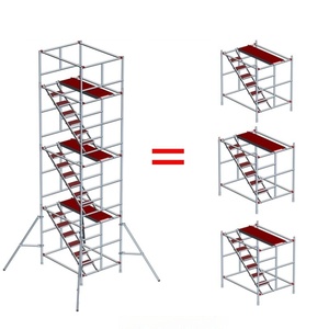 Mini Chinese Style Aluminium Alloy Light <strong>Work</strong> <strong>Platform</strong> <strong>Ladder</strong> Frame Scaffold Tower for Construction - Product Image 4