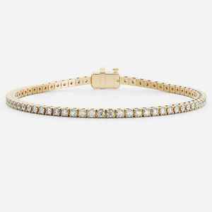 Tennis <b>Bracelet</b> Round Cut with Moissanite Diamond Iced Out <b>Charm</b> Style for Parties 925 Sterling <b>Silver</b> - Product Image 1