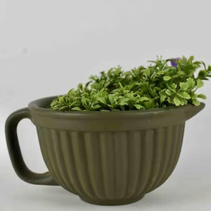 Maceta de Cerámica Creativa en Forma de Taza, Macetero Pequeño Único para Decoración del Hogar y la Oficina - Product Image 1