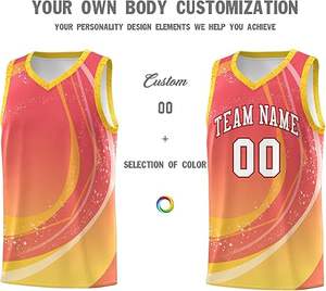 ชุดบาสเก็ตบอลโพลีเอสเตอร์100% เครื่องแบบกีฬาบาสเก็ตบอลดีไซน์ใหม่ตามสั่ง - Product Image 4