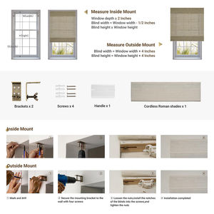 Persianas romanas con filtrado de luz de calidad de <span class=keywords><strong>confianza</strong></span> de fábrica, cortinas romanas de tela de ramio Natural con protección Uv - Product Image 6