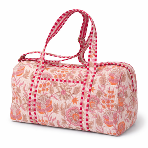 Bolsa de Viaje de Fin de Semana de Lujo, Hecha a Mano en India, de Algodón Acolchado, Ligera, con Correa de Hombro, Estilo Boho, Portátil, para Gimnasio y Viajes de Fin de Semana - Product Image 1