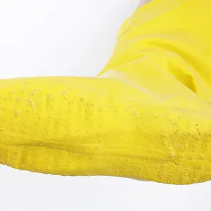 Surchaussures en caoutchouc imperméables et résistantes aux produits chimiques, hauteur 12,5 pouces, tailles S à XXL, jaune/noir/orange, semelle antidérapante - Product Image 2