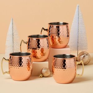 Pure copper vintage-style mule <b>mug</b> <b>with</b> smooth antique shine and sturdy <b>handle</b> for authentic Moscow mule cocktails - Product Image 6