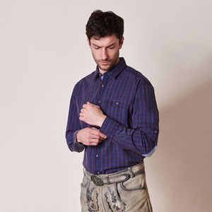 เสื้อเชิ้ตบาวาเรียนผู้ชายคุณภาพสูง แขนยาว ทรงเข้ารูป ผ้าถัก สไตล์ลำลอง คลาสสิก OEM ระบายอากาศได้ดี เหมาะสำหรับฤดูหนาว - Product Image 5