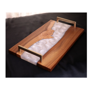 Bandeja de Servir de Resina y Madera al Precio Más Bajo, Bandeja Rectangular de Resina Epoxi Personalizada Natural House, Mejor Precio - Product Image 3