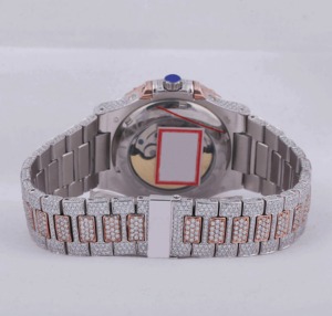 Reloj de Pulsera de Lujo para Hombre, Estilo Hip Hop, con Diamantes Moissanite, Claridad VVS, Movimiento de Cuarzo ETA, Fabricado en Acero Inoxidable - Product Image 3