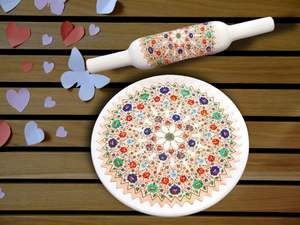 Juego de Rodillo de Madera Chakla Belan, Diseños Florales Ecológicos, Paquete Combinado de Rodillo, Herramienta para Estirar Masa de Chapati, Fabricante - Product Image 5