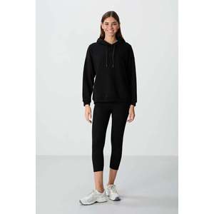 Sweat-shirt à capuche oversize pour femme TommyLife, pull en mélange de coton, manches longues, noir, tailles S-XXL, modèle 97291 - Product Image 4