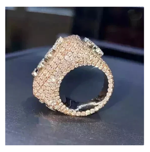 Anillo DE BODA Unisex de Topcarat Vintage Chapado en plata de ley hecho a mano 3Ct corte Real Moissanite personalizable - Product Image 4