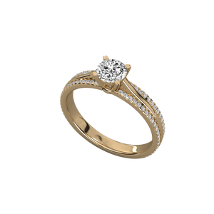 Bague solitaire en or 14 carats pour femmes avec diamant de laboratoire - Product Image 3