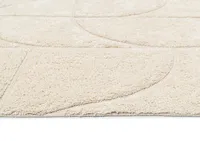 Tapis personnalisable bleu clair crème, tufté à la main, fabriqué à la machine, design indien, logo personnalisé, extra épais, antidérapant, antimicrobien, en PET