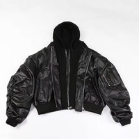 Manteau d'hiver lourd de haute qualité Blouson aviateur coupe-vent zippé personnalisé pour hommes avec logo avant motif lettre