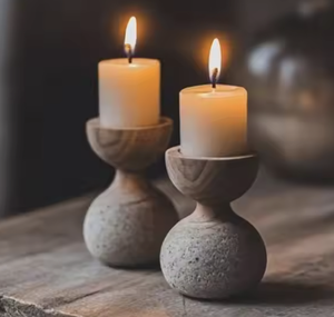 Pot de bougie sculpté en bois fabriqué à la main Design floral avec couvercle Bougeoir à arôme naturel pour la décoration intérieure et les cadeaux - Product Image 5