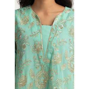 Ensemble de costume en mousseline de soie brodé 3 pièces pour femmes IUSTKSD-228 - Product Image 1