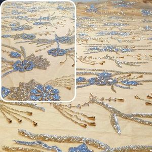 Lace Luxury Beaded Fabric Luxury Customize Fabric for Bridal Fabric Luxury Embroidery Beads Sequins - Product Image 3
