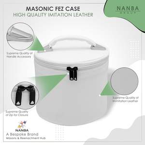 Étui de luxe pour fez maçonnique en similicuir, boîte de rangement et de présentation pour casquettes maçonniques, blanc - Product Image 6