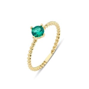 Solid 925 Sterling Silver Fine Women's <b>Ring</b> Gold-Filled Lab-Grown <b>Emerald</b> Twisted <b>Band</b> Wedding Anniversary Gift Wholesale - Product Image 1