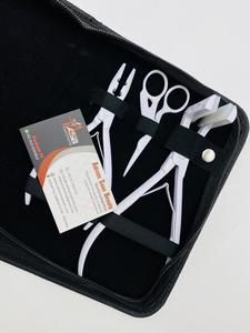 Kit de Herramientas Profesionales para Extensiones de Cabello Blanco Mate con Pinzas de Acero Inoxidable para Extensiones de Cabello con Cinta Adhesiva, Logotipo Personalizado - Product Image 3