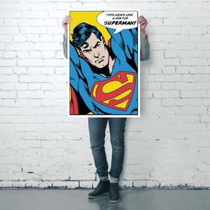 Superman Pop Art Style <b>Poster</b> for Adding a Heroic Touch to Your Wall Black Frame Paper Material - Product Image 5