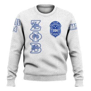 ZPhiB pull de vie grecque 1920 Zeta Phi Beta sororité tricot bleu blanc Chenille lettre Divine neuf Premium sororité - Product Image 1