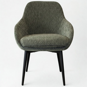 Silla de Comedor Acolchada de Lujo Estilo Europeo LOTUS, Respaldo Curvo, Cojín Suave, Patas de Metal Negro, Muebles de Comedor - Product Image 2