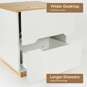 Mesita de noche de madera con ahorro de espacio con cajones deslizantes lisos para dormitorio, sala de estar, hogar, mesa auxiliar de madera, el Artware más confiable - Product Image 5