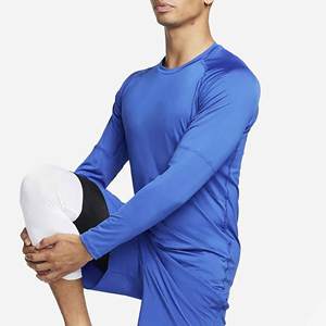 Camisa de manga larga de moda de Color sólido de alta calidad para hombre/camisas de cuello redondo transpirables de algodón 100% para hombre a la venta camiseta para hombre - Product Image 3