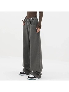 Pantalones cargo de cintura alta para mujer de alta calidad OEM, ropa de calle de moda holgada transpirable, ropa de mezclilla con múltiples bolsillos con solapa, fiestas informales - Product Image 3