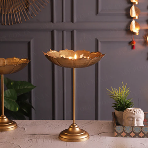Hot Selling Classic and Simple Style Gold Urli with <b>Stand</b> for Diwali and Home Decor Stunning for Decorative Purpose - Product Image 2