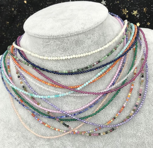 Super Brillant Cristal Collier 2mm Facettes Mini Simple Petites Perles Colliers Ras Du Cou Clavicule Chaîne Hommes Femmes Bijoux Cadeaux 18 - Product Image 1